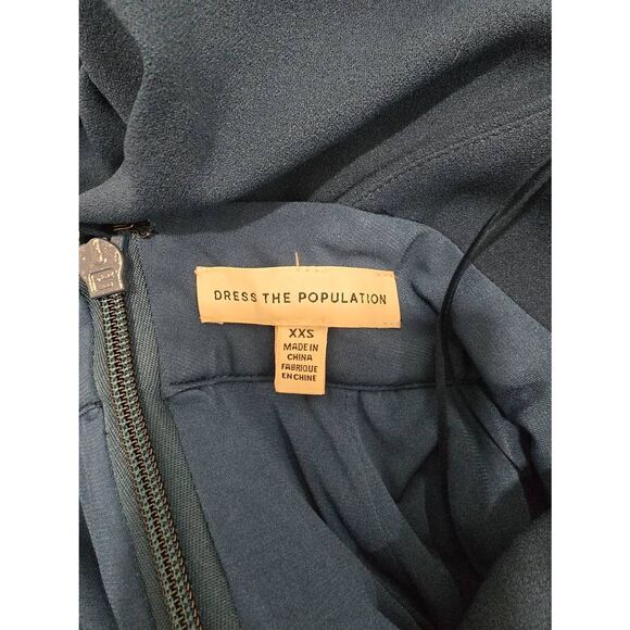 Dress the Population Camden Halter Maxi Gown Peacock Blue Size XXS NWOT - Picture 2 of 13